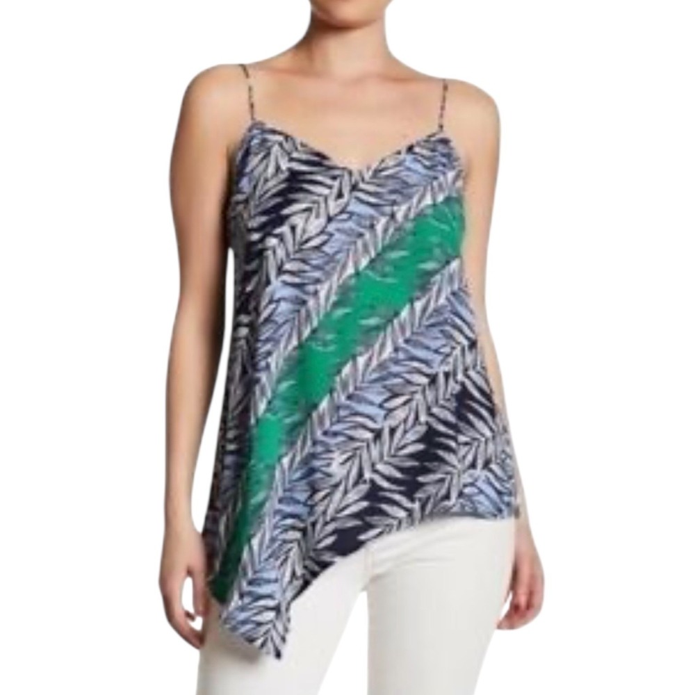 Laundry By Shelli Segal Tank Womens 14 Blue Floral Camisole Strappy Tropical
